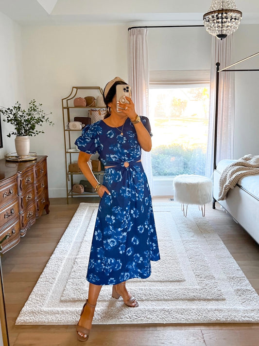 Scoop puffed sleeve o-ring midi dress Size S / NWT