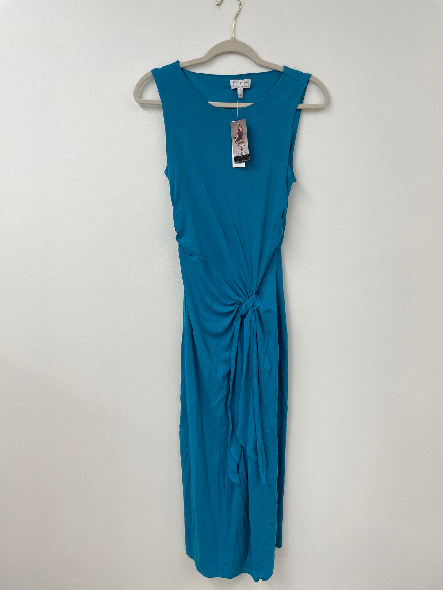 Sofia ruched tie tank midi dress Size M /NWT