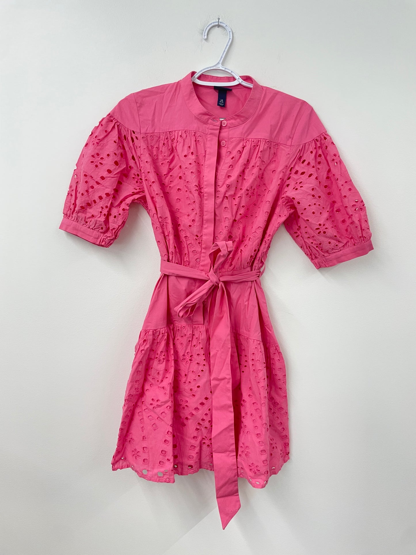 Scoop eyelet tie waist mini dress Size XS  / EUC