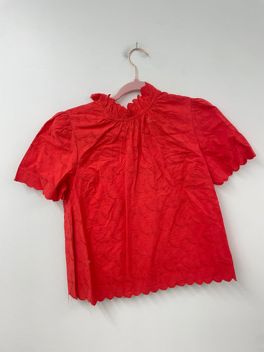 Free Assembly ruffle eyelet blouse  Size S/ NWT