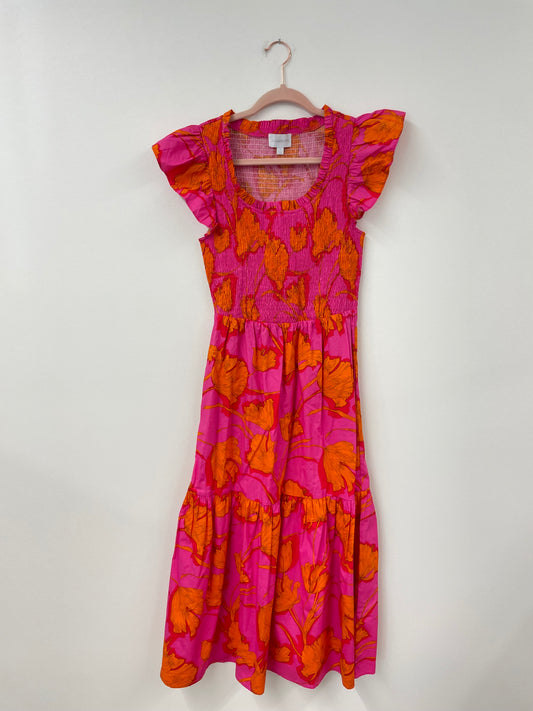 Sugar Lips flitter sleeve midi dress /EUC