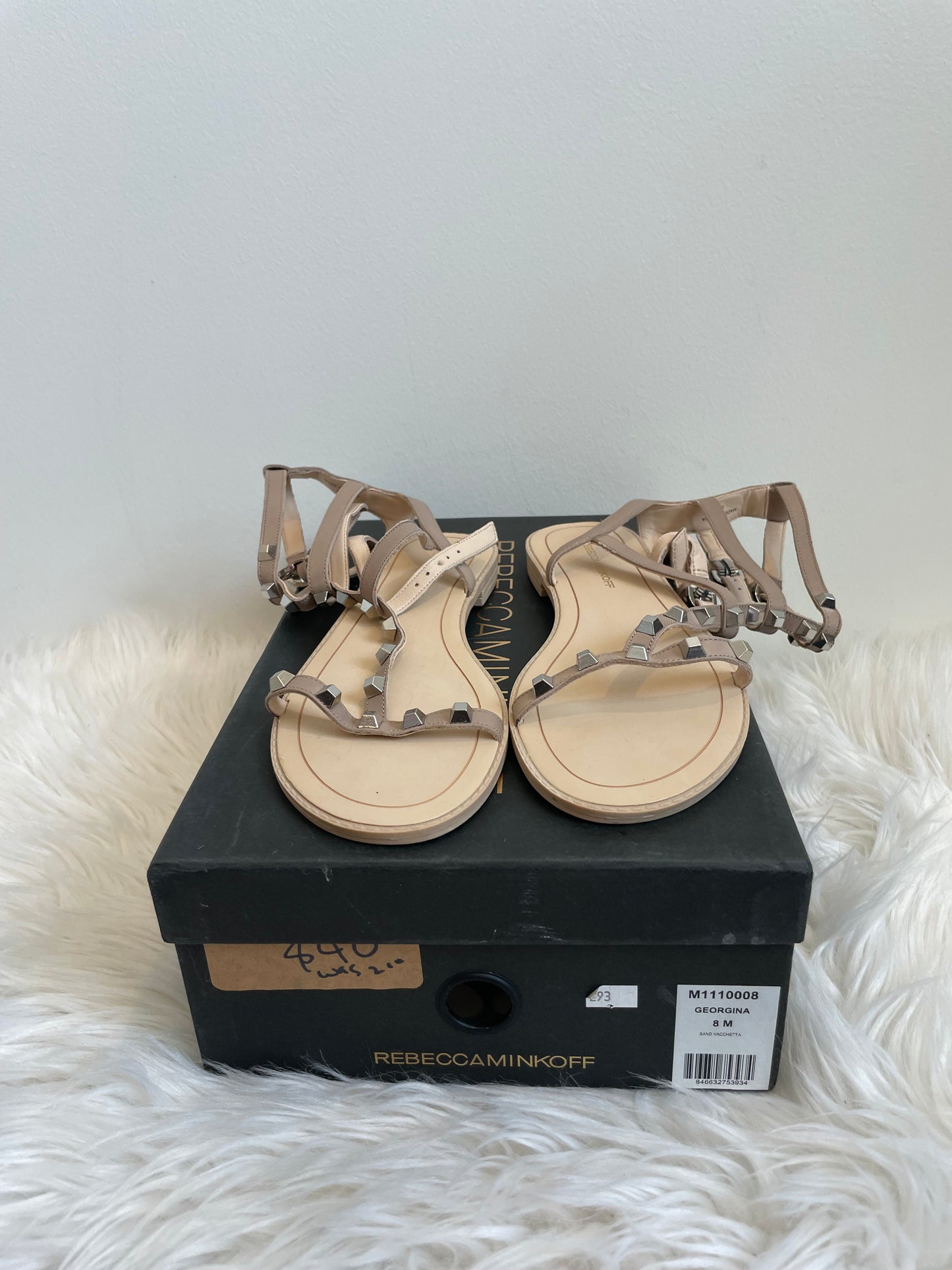 REBECCA Minkoff Leather Gladiator Sandals with studs Size 8 NEW