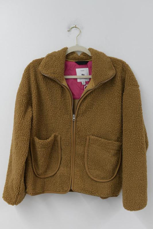 Free Assembly teddy zip jacket Size S / NWT