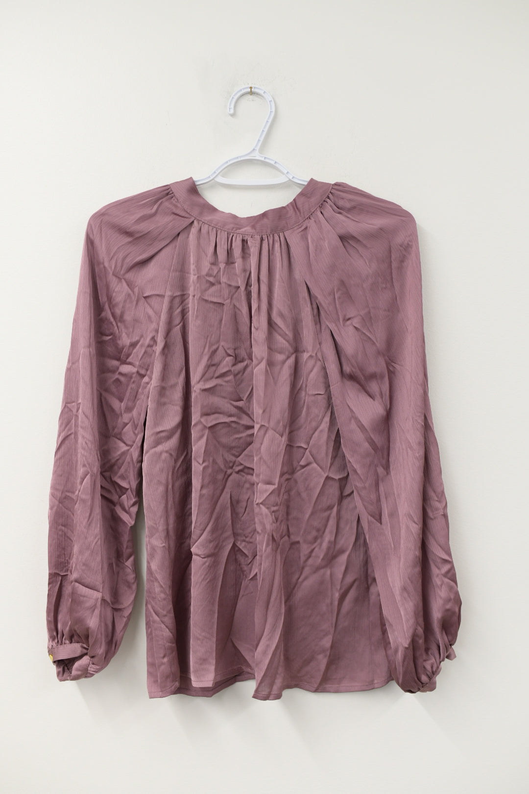 Scoop tie back satin blouse Size S /NWT