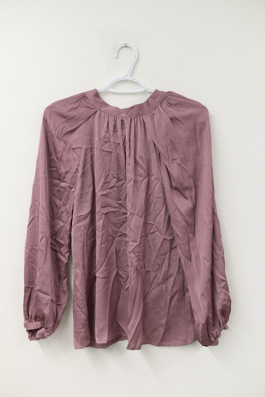 Scoop tie back satin blouse Size S /NWT