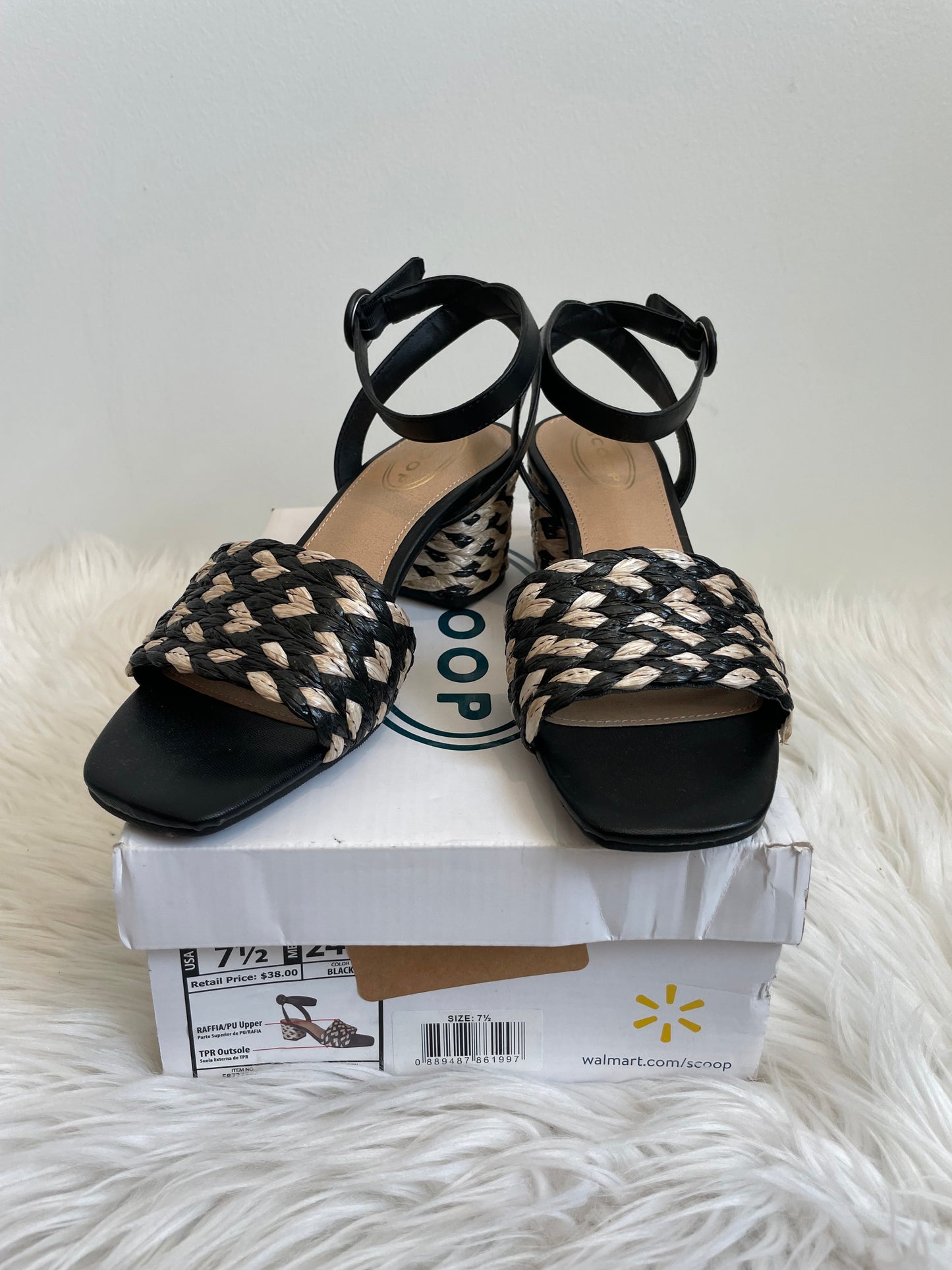 Scoop Jute Wrapped Block Heel Sandals Size 7.5