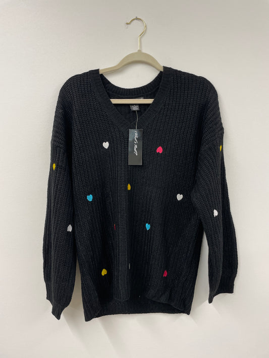 What’s Next? Heart sweater Size S /NWT