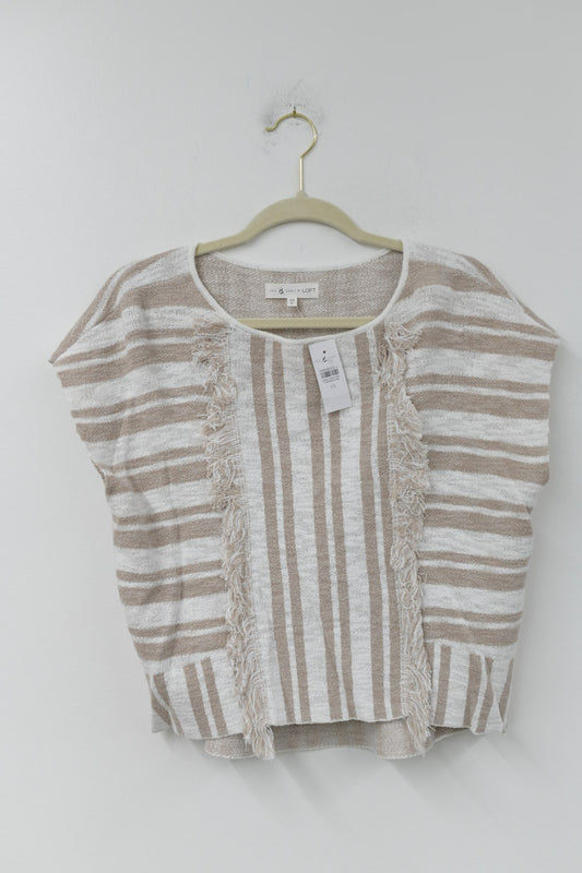 Lou & Grey Loft short sleeve knit blouse  Size XS / NWT