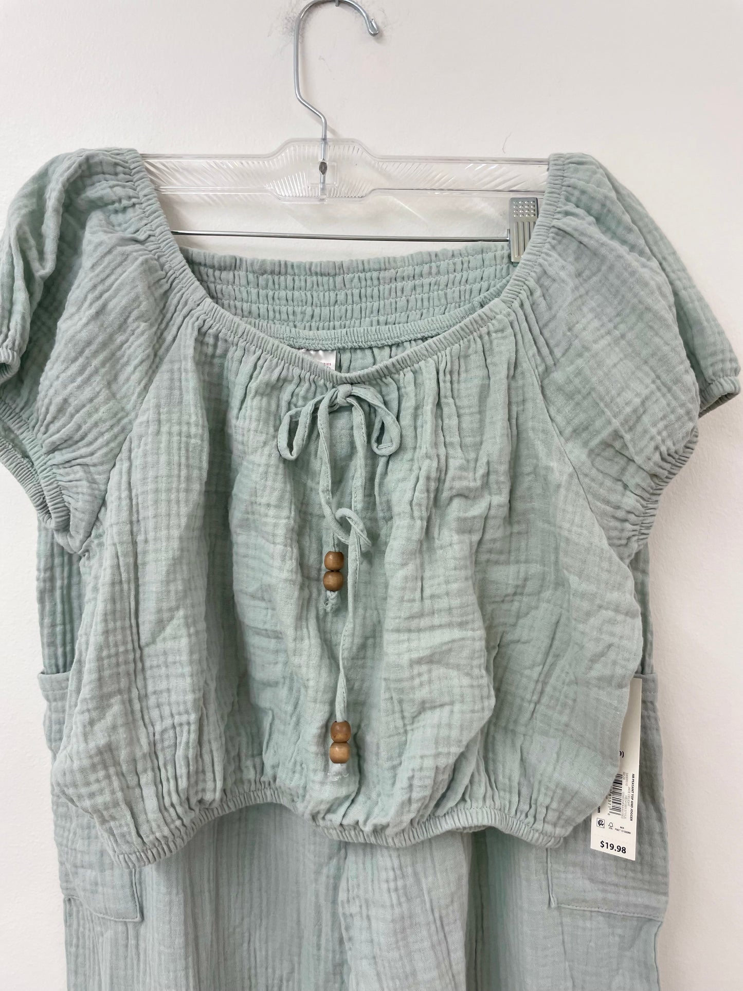 No Boundaries cotton peasant top & jogger set Size M / NWT