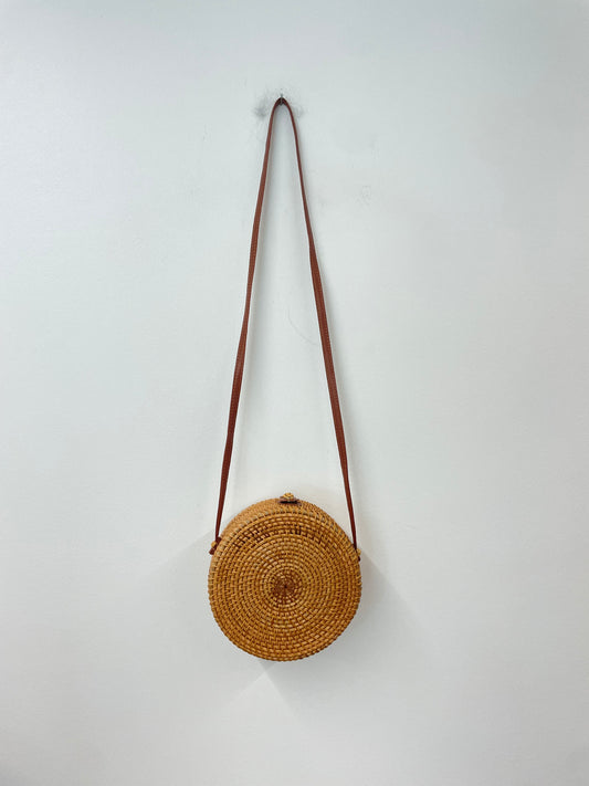 Small straw crossbody bag