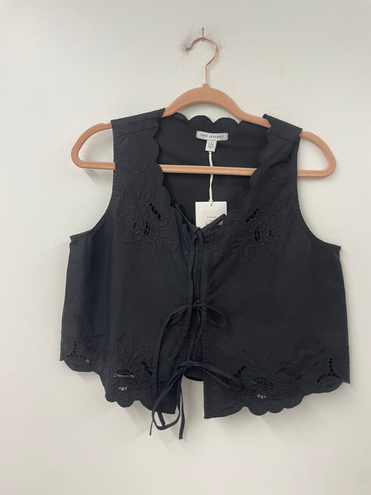 Free Assembly scoop neck top with ties Size S / NWT