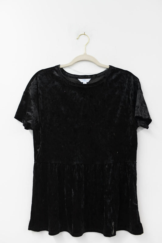 Time and Tre velvet short sleeve top Size S / EUC
