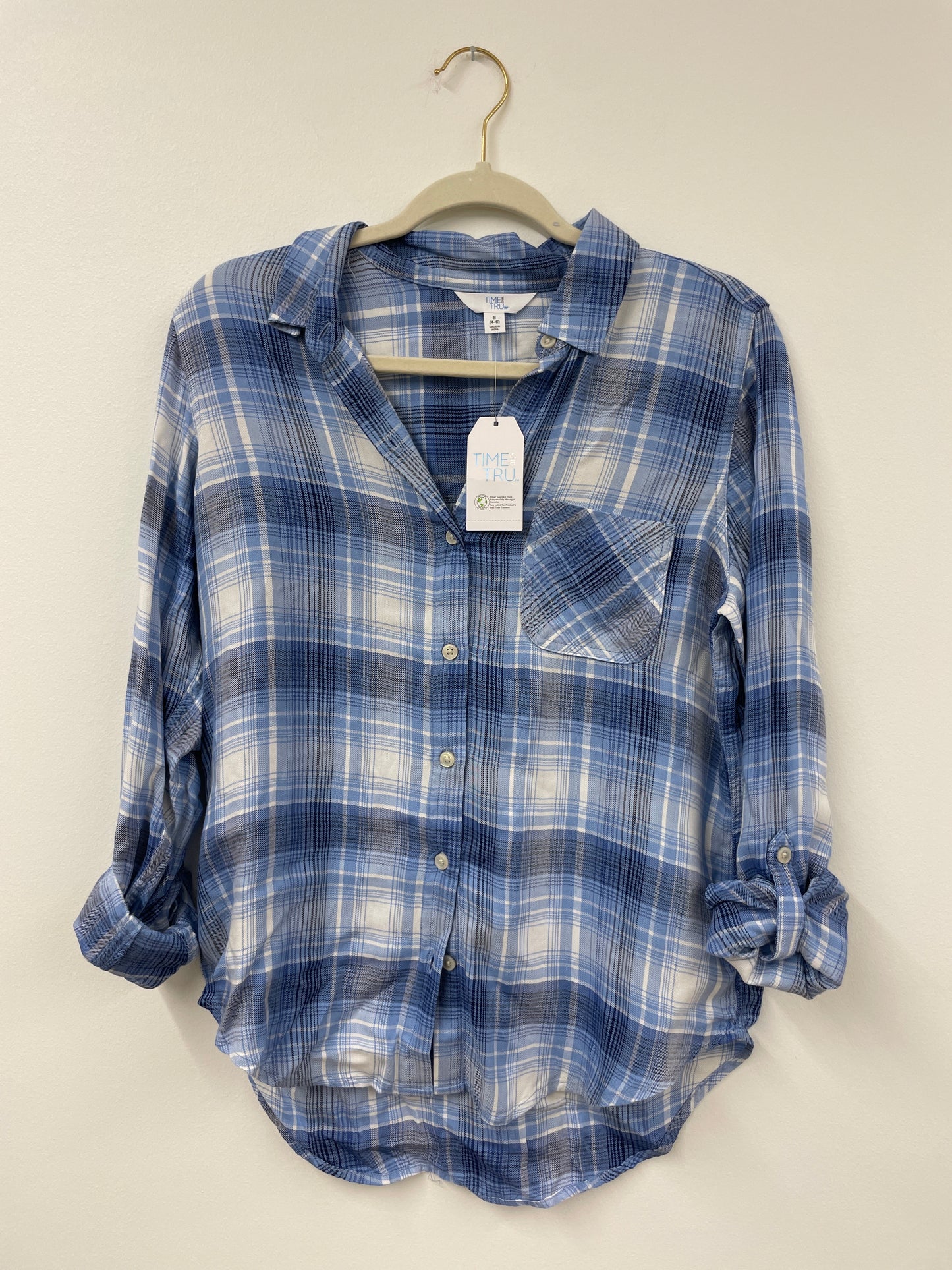 Time and Tru flannel button up Size S / NWT