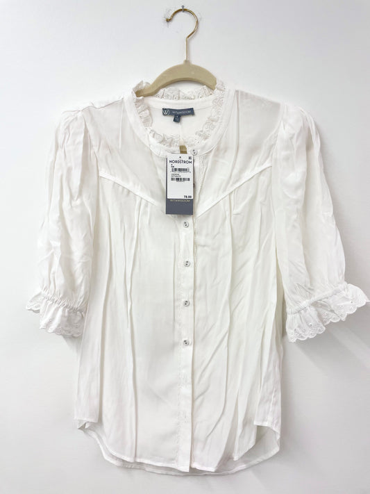 Wit & Wisdom eyelet accent top Size S /NWT