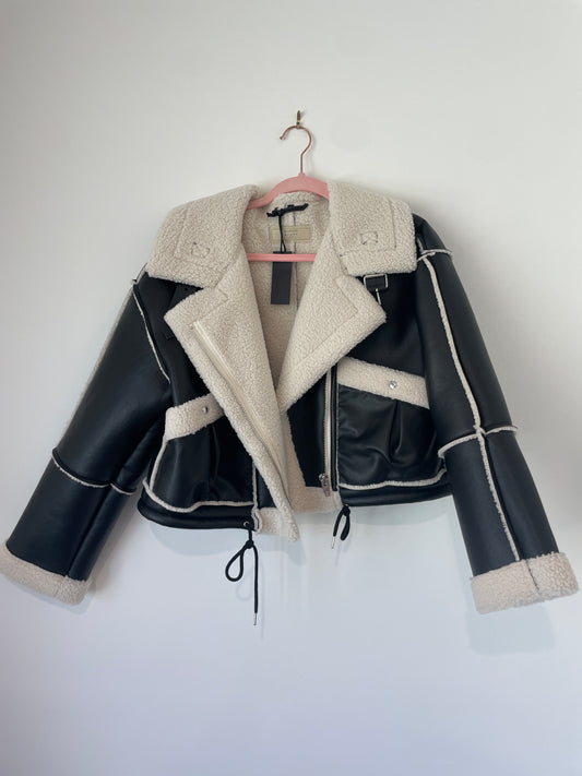 BlankNYC Sherpa faux leather jacket Size S / NWT