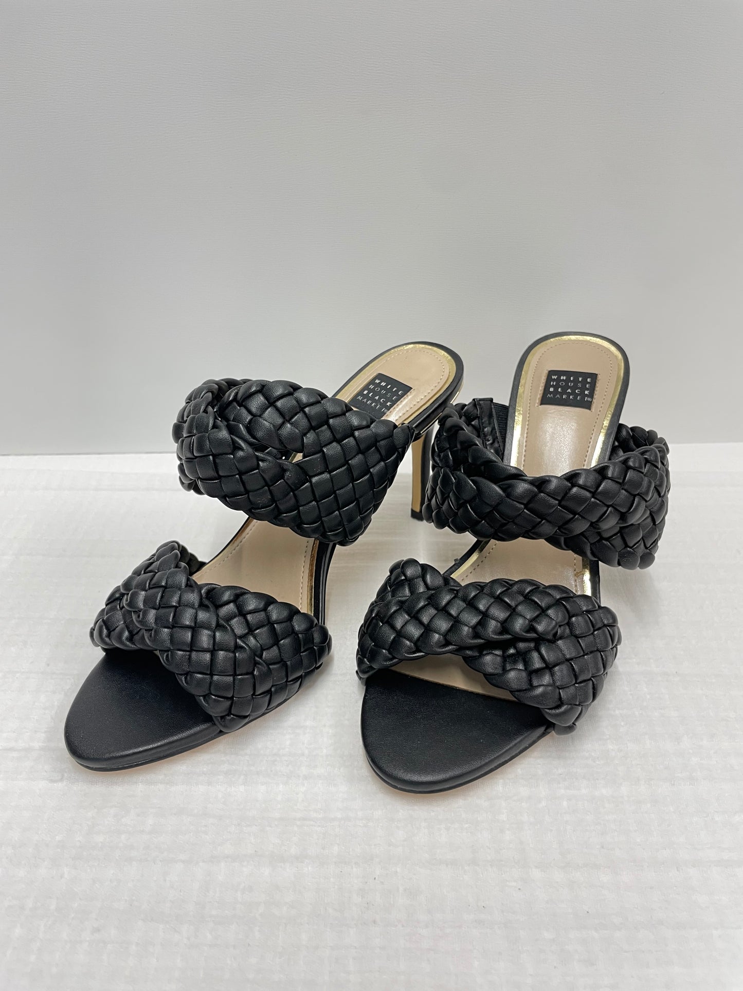 White House Black Market woven mid heel slide sandals Size 8.5 / NWOT