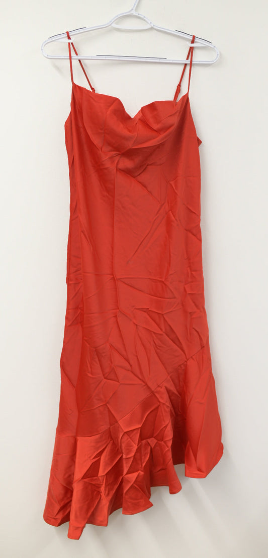 Scoop asym ruffle cami midi dress Size S / NWT