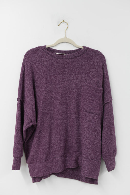 Zenana Cropped cozy long sleeve top Size S /EUC
