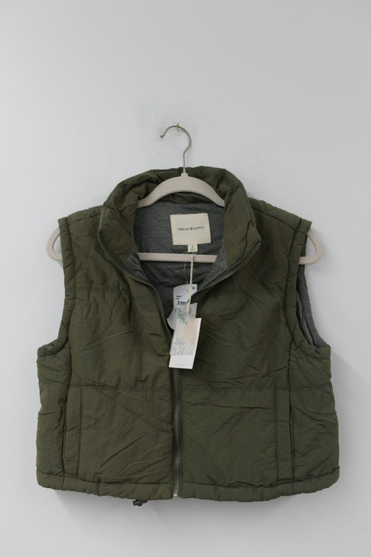 Thread & Supply crop puffer vest Size S /NWT