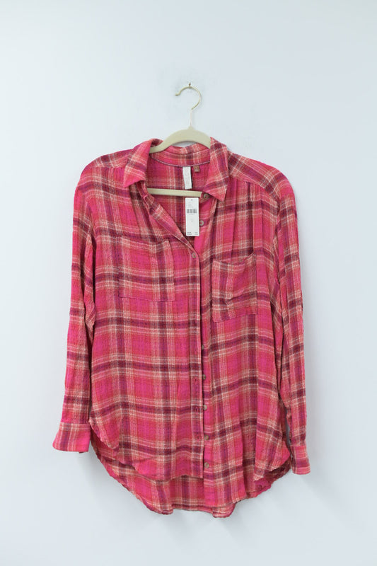 Pilcro Anthropologie plaid button down blouse Size S / NWT