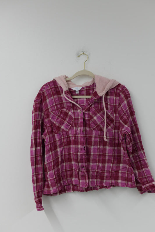 Time and Tru flannel hooded jacket Size M / EUC