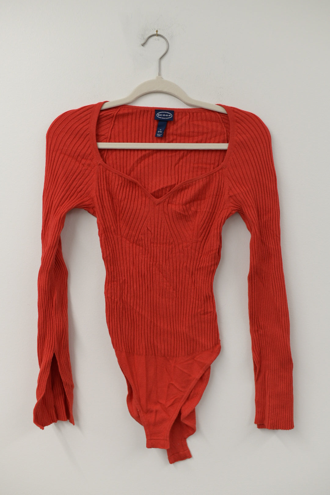 Scoop ribbed sweater body suit Size M /EUC