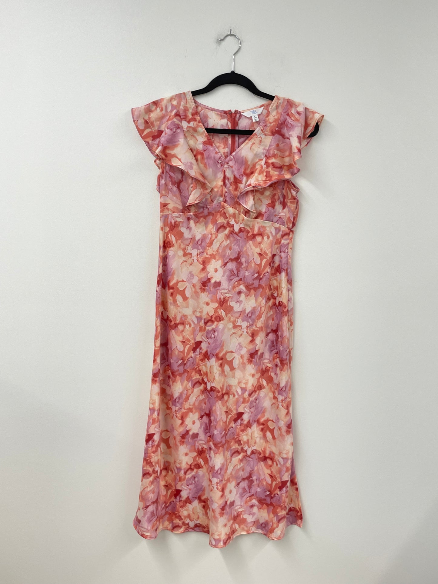 Time and Tru flutter sleeve satin midi dress Size S / EUC