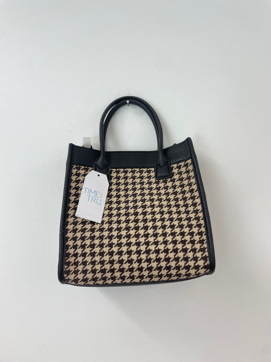 Time and Tru black and cream houndstooth  crossbody