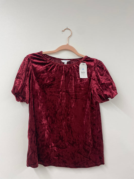 Time and crushed velvet shirt  Size S / NWT