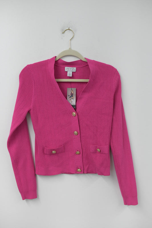 Sofia ribbed button cardigan Size M / NWT
