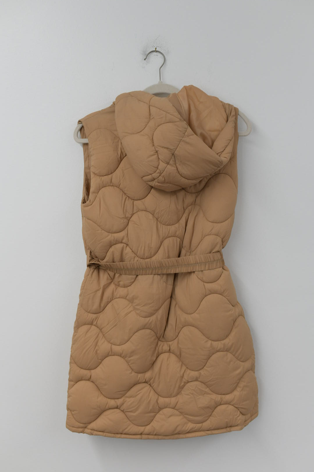 Swiss long puffer hooded vest Size S /EUC