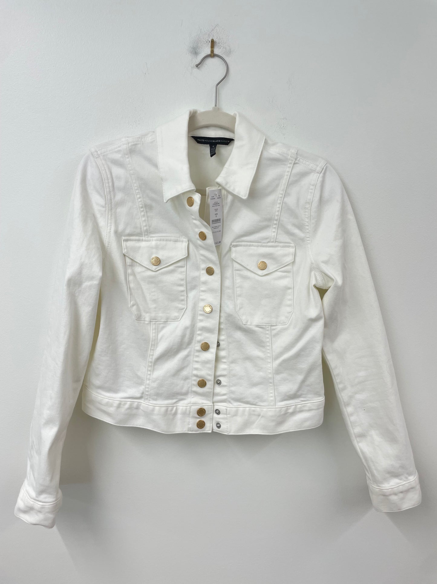 White House Black Market denim snap jacket Size 6 / NWT