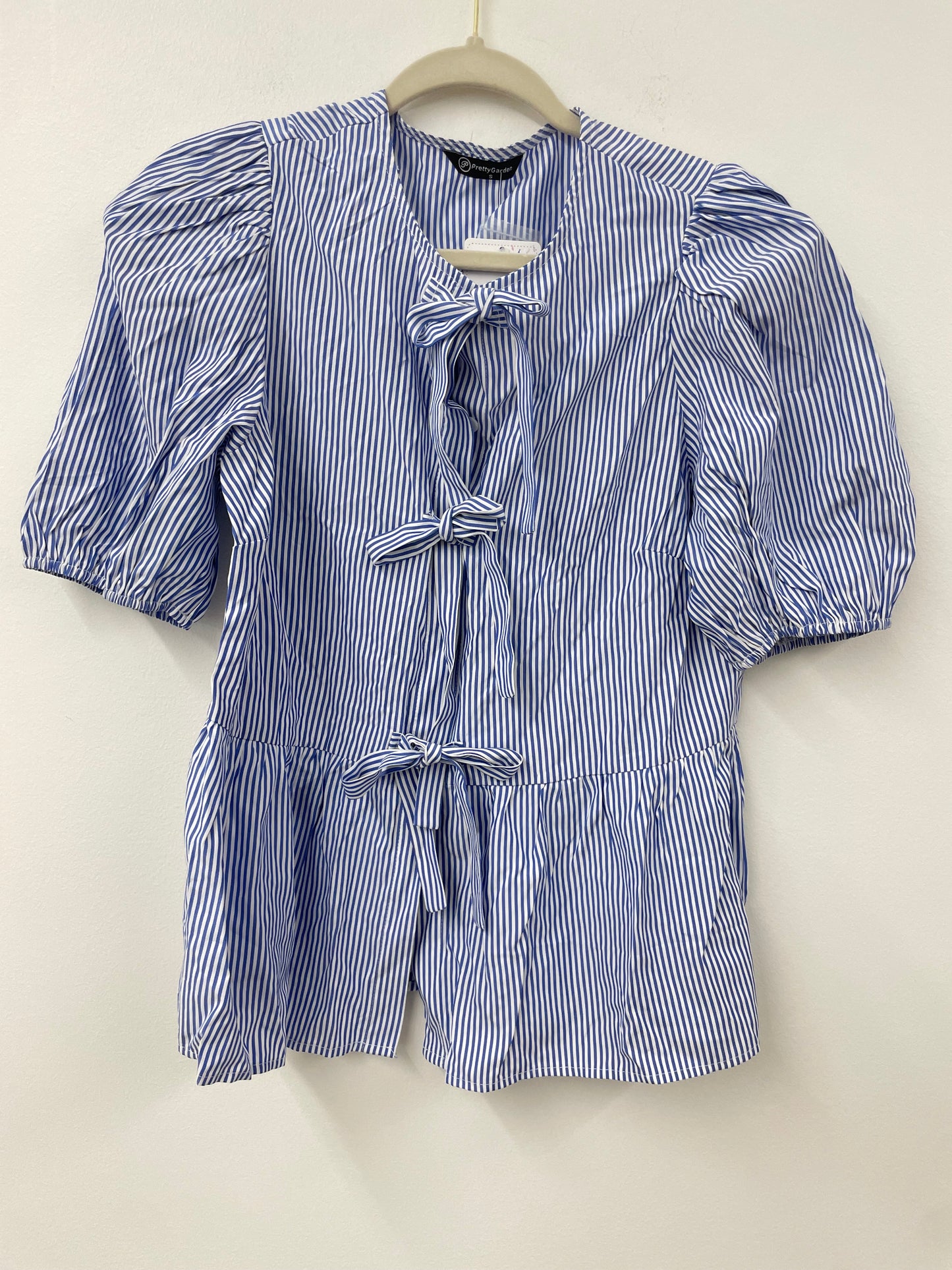 PRETTYGARDEN Women's Bow Front Top with Puff Sleeves Sizes S / NWT
