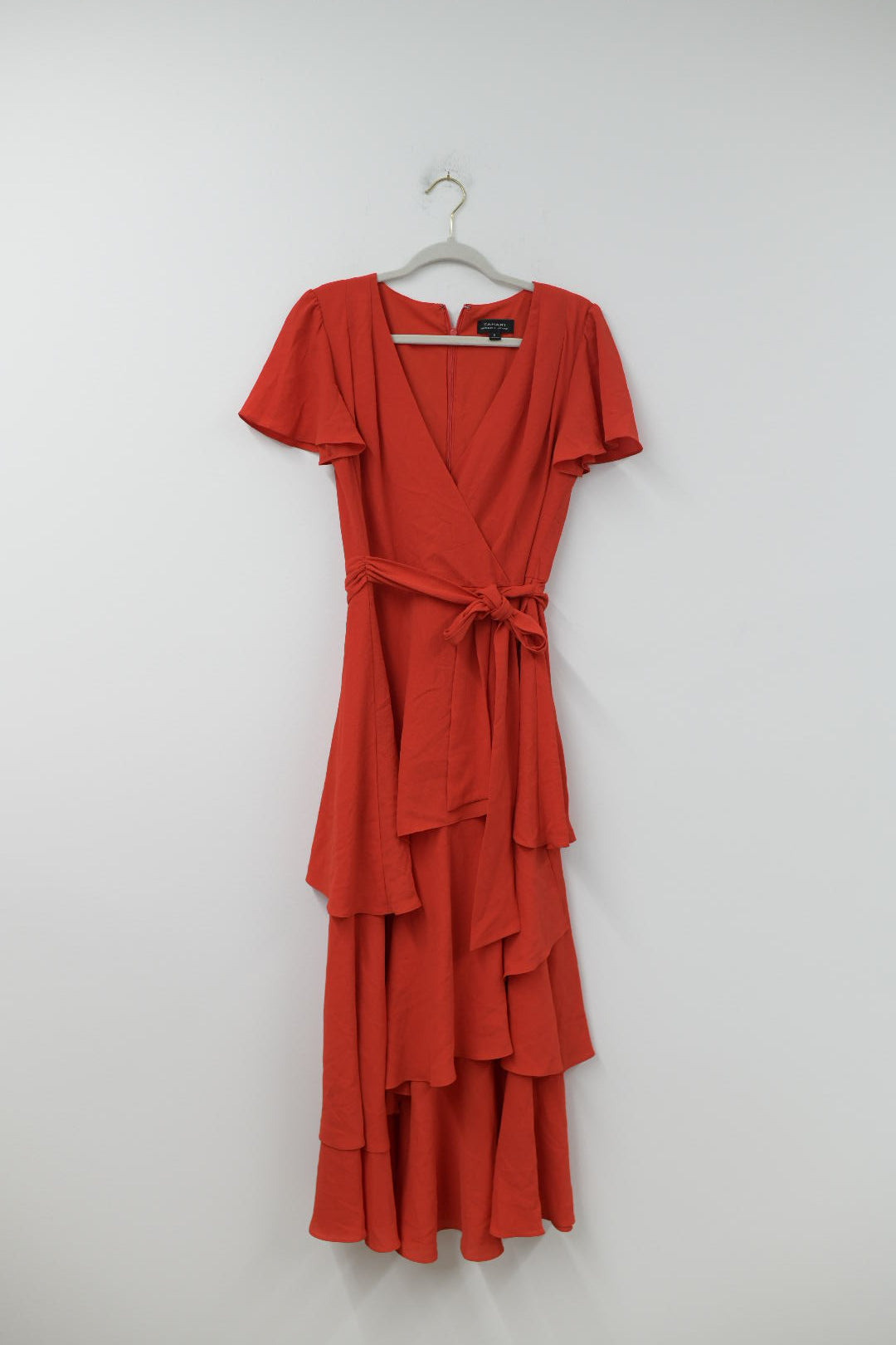 TAHARI flutter sleeve ruffle maxi dress Size 6 / EUC