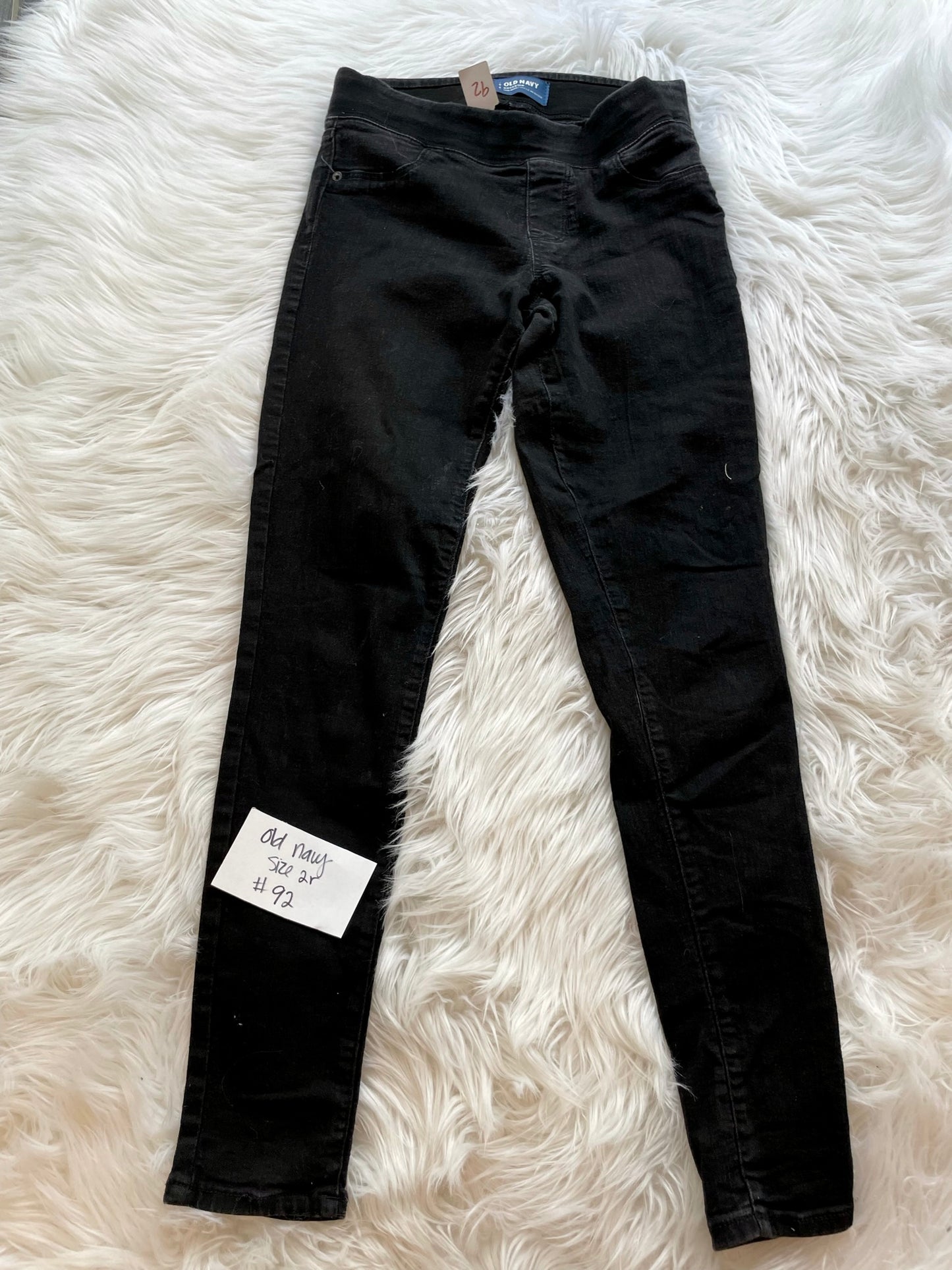 Old Navy black skinny stretch jeans Size 2r /EUC