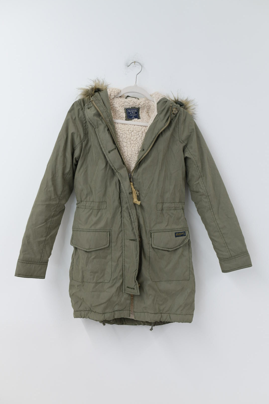 Abercrombie & Fitch faux fur hooded parka Size XS / EUC