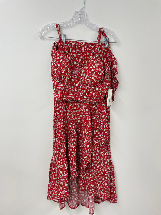 No Boundaries high waisted tie skirt/crop top set Size M / NWT