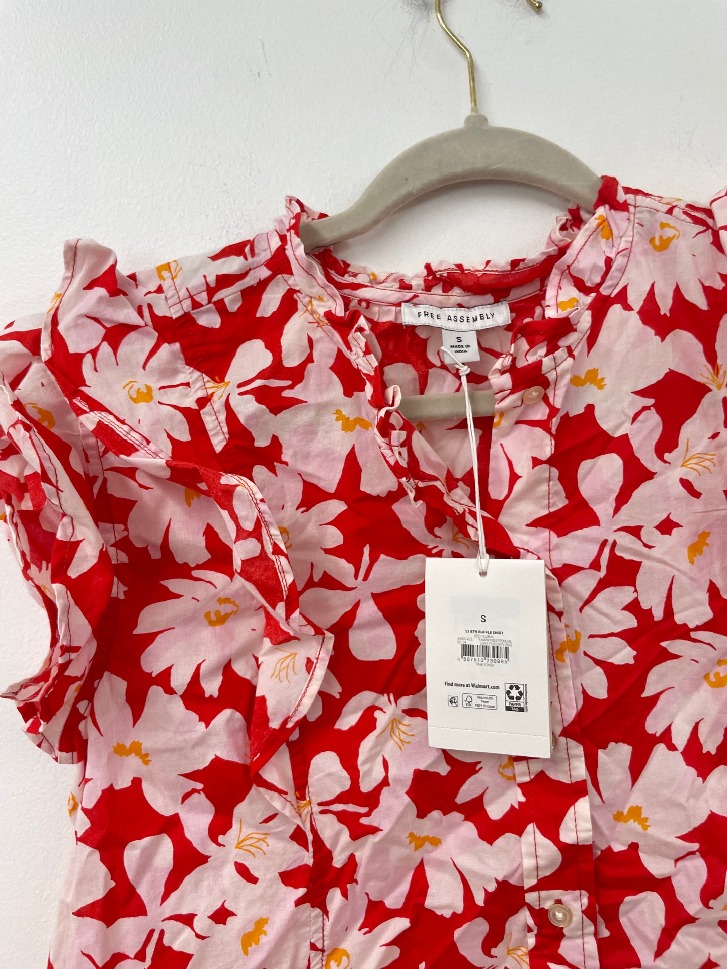 Free Assembly ruffle top Size S / NWT