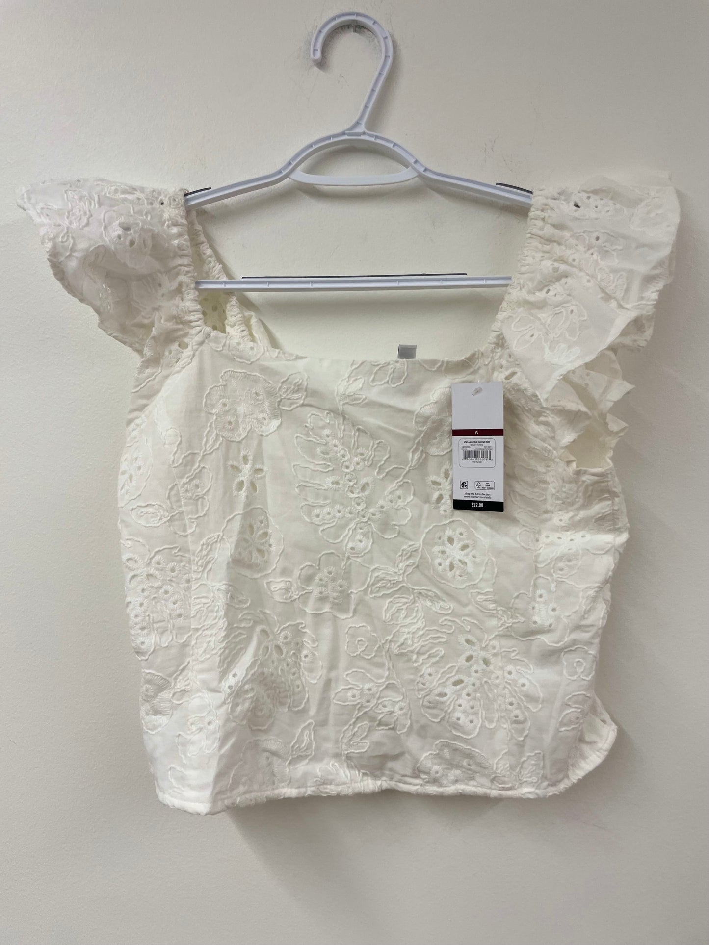 Sofia matching set -ruffles sleeve top with ruffle midi skirt Size S / NWT