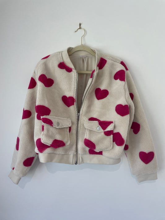 No Boundaries Sherpa heart jacket Size L / EUC