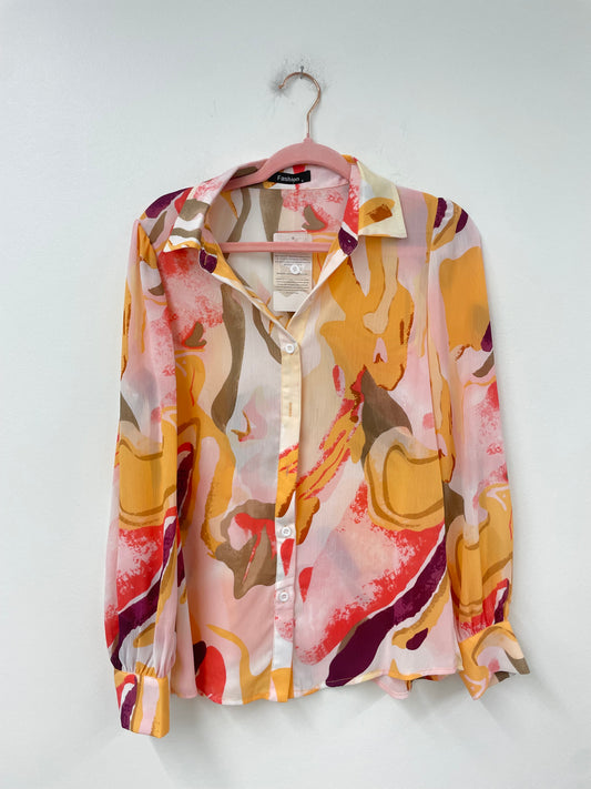 Amazon long sleeve blouse Size S /NWT