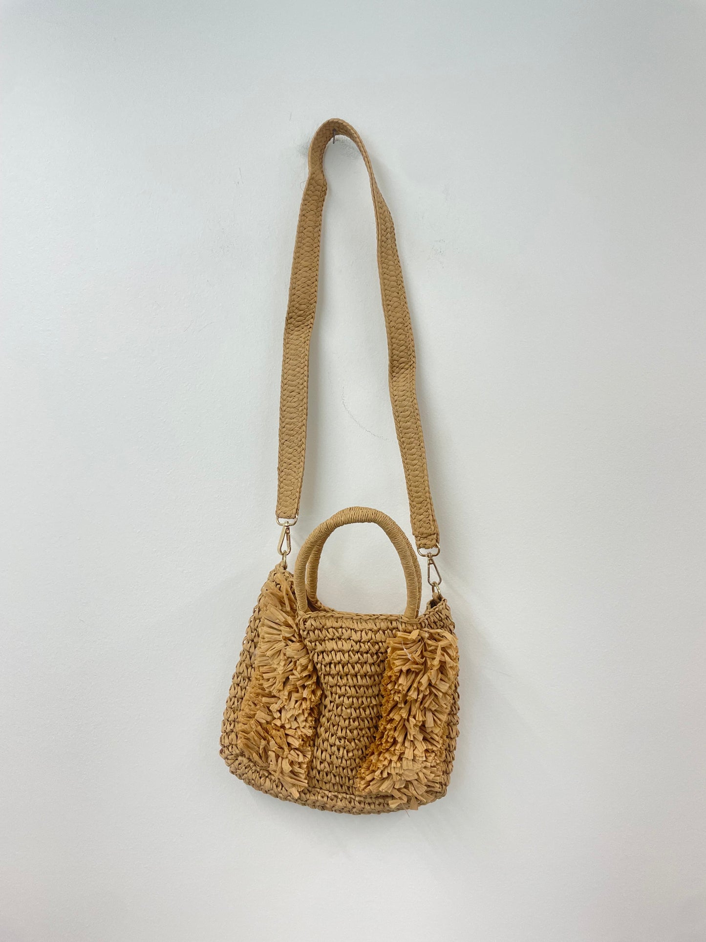 Loft straw cross body bag