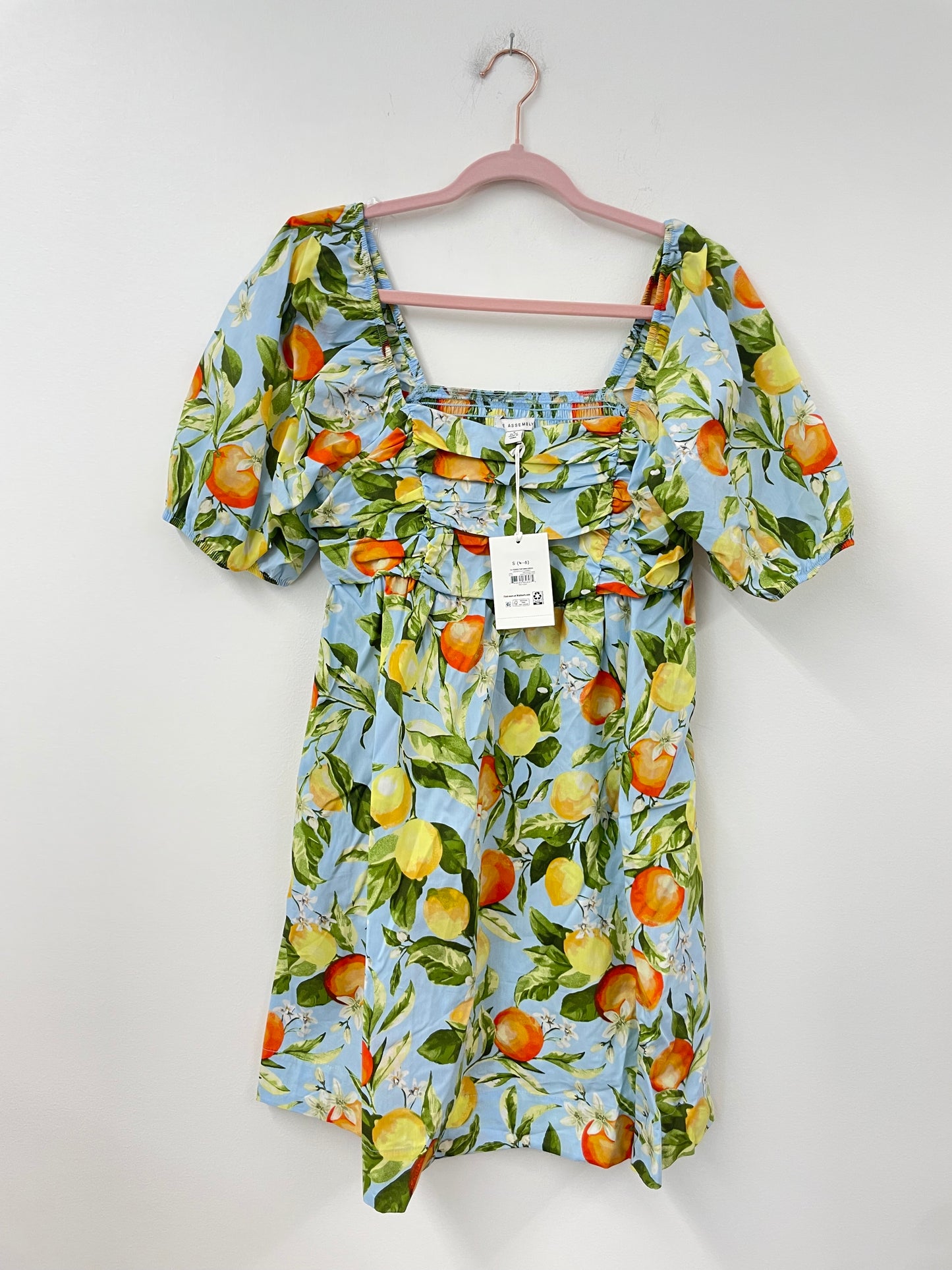 Free Assembly puffed sleeve tiered to mini dress Size S / NWT