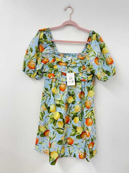 Free Assembly puffed sleeve tiered to mini dress Size S / NWT