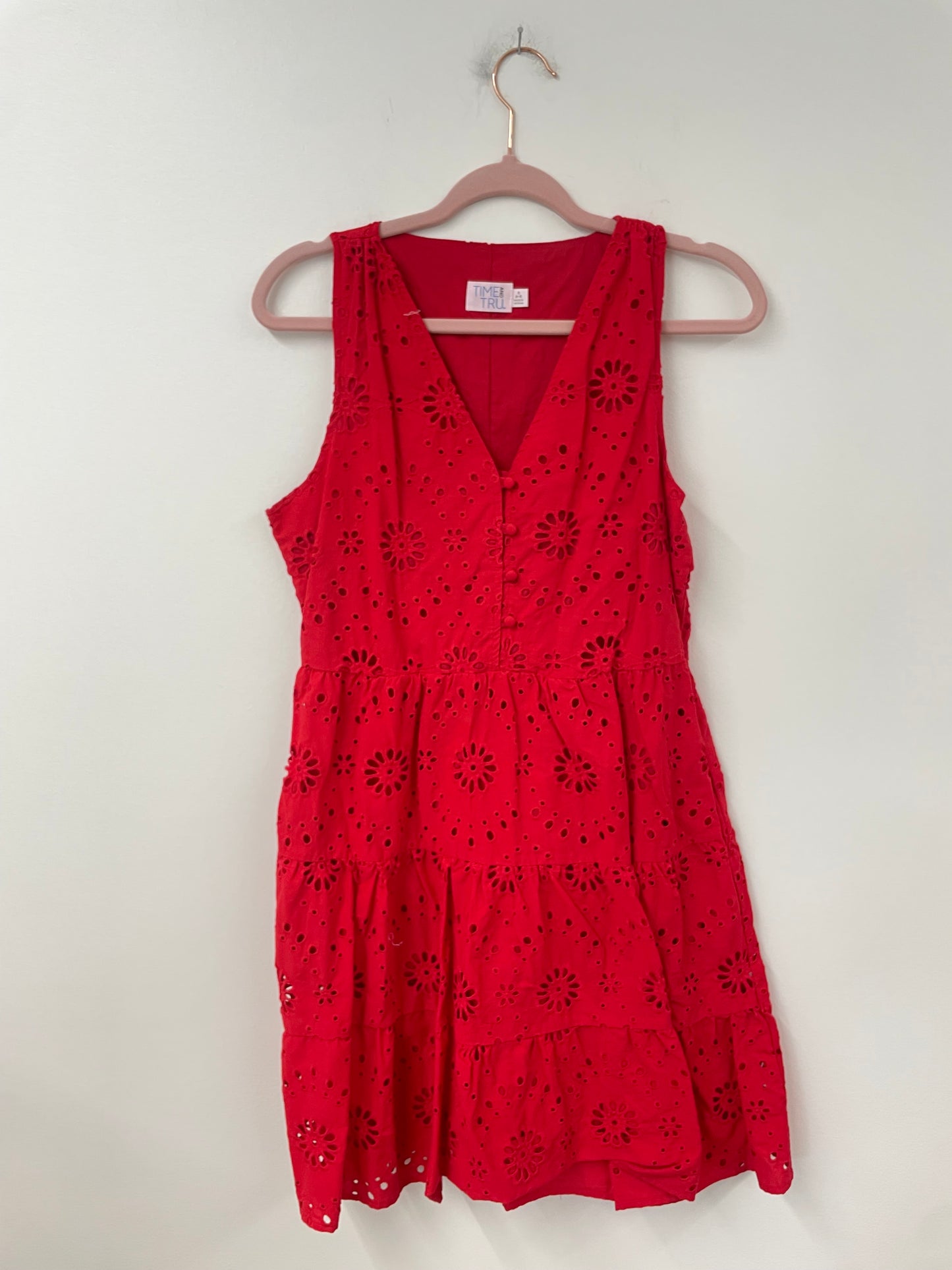 Time and Tru v-neck eyelet mini dress Size S / EUC