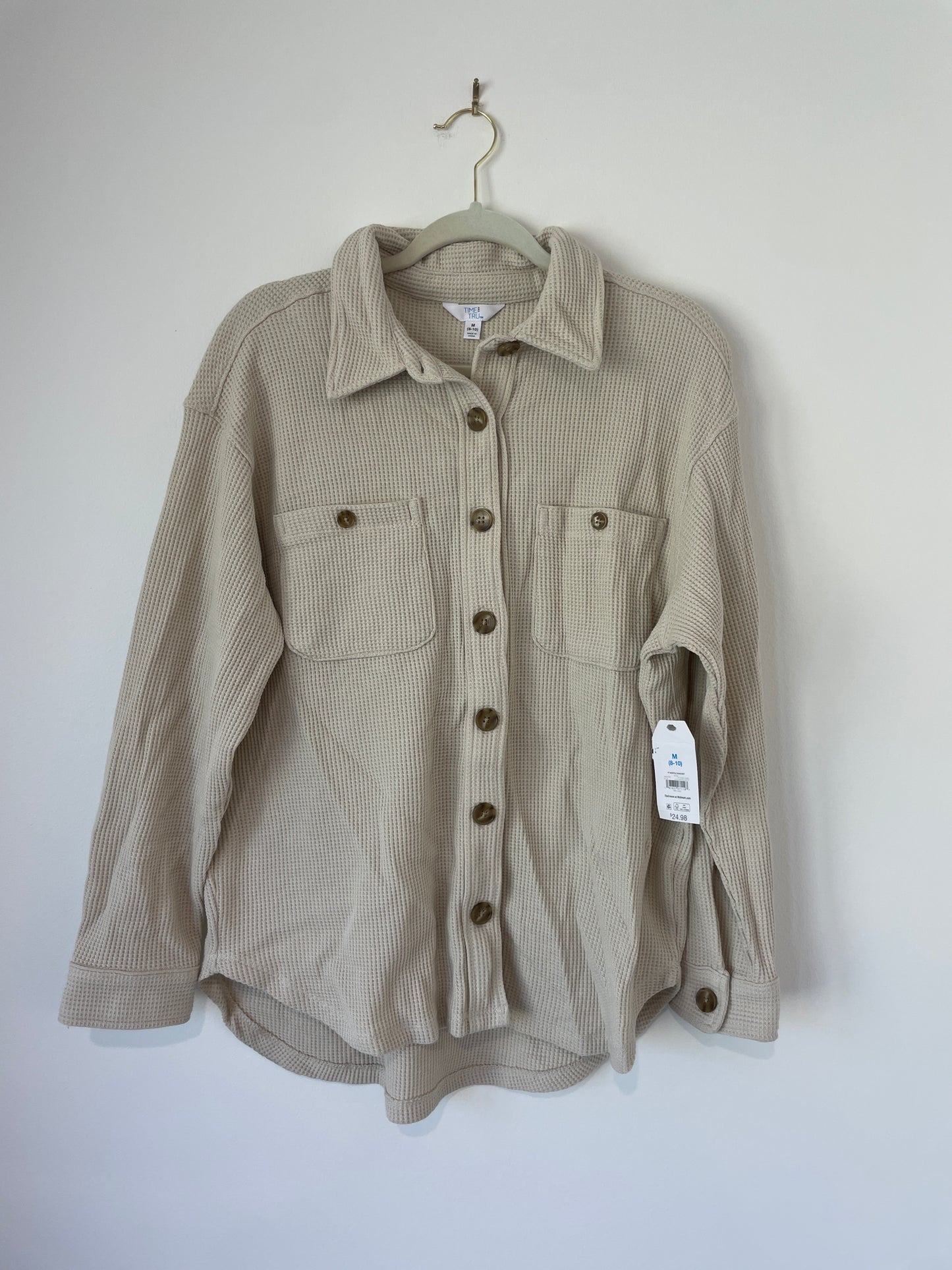 Time & Tru waffle shacket Size M / NWT