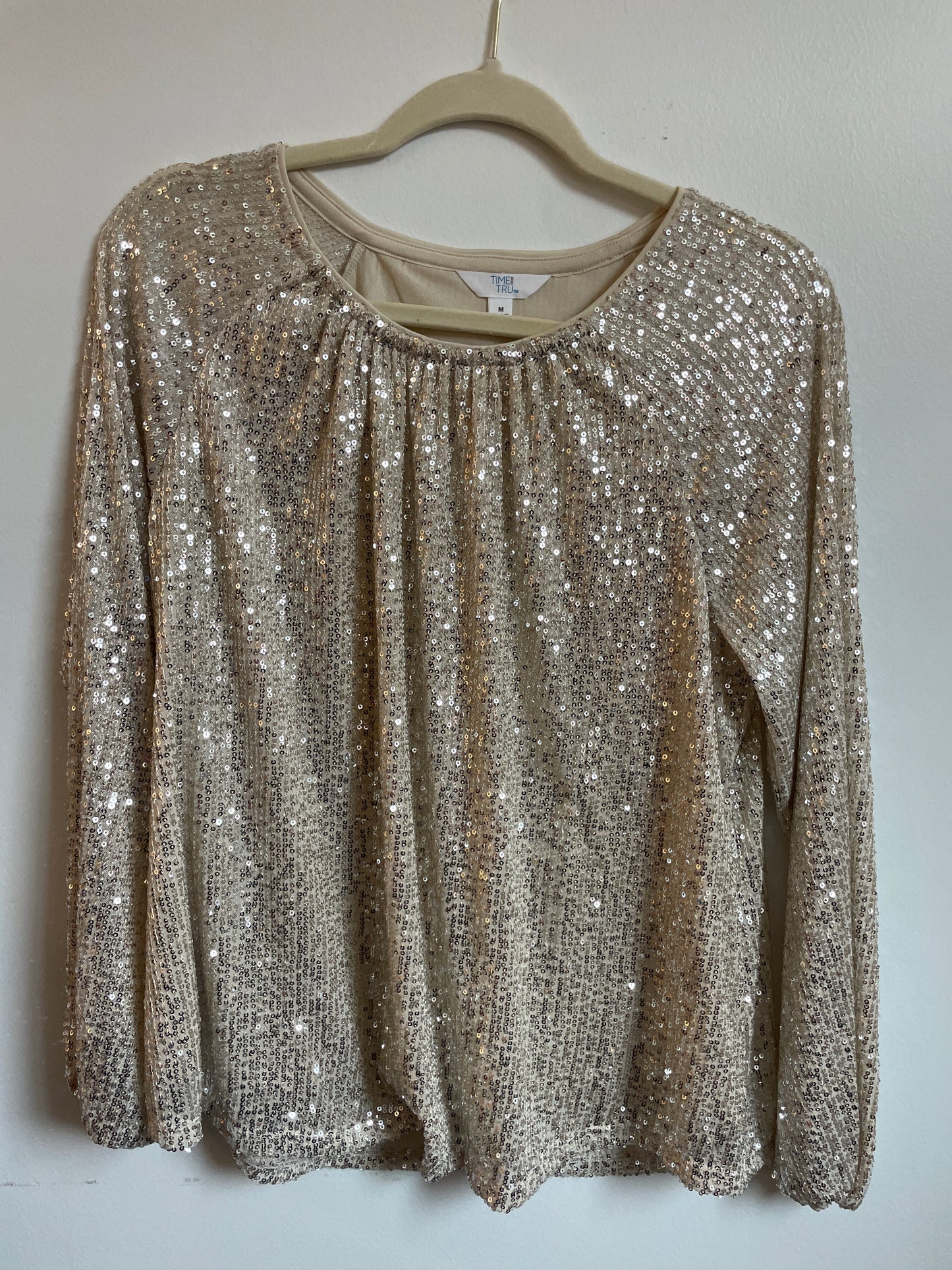 Time and Tru long sleeve sparkle shirt Size M / NWT