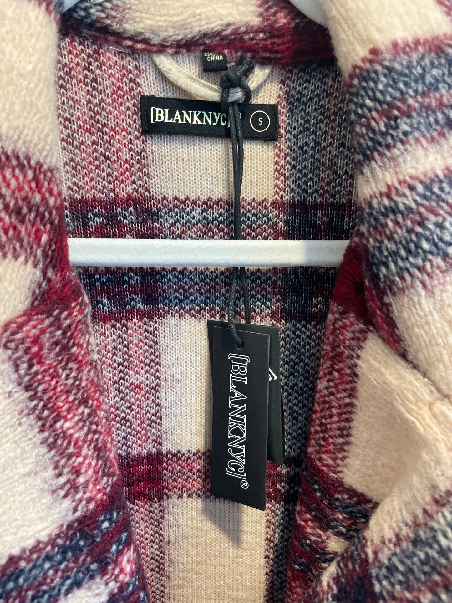 BlankNYC  Teddy Plaid Oversized Wool
Blend Blazer Jacket  Size S \ NWT