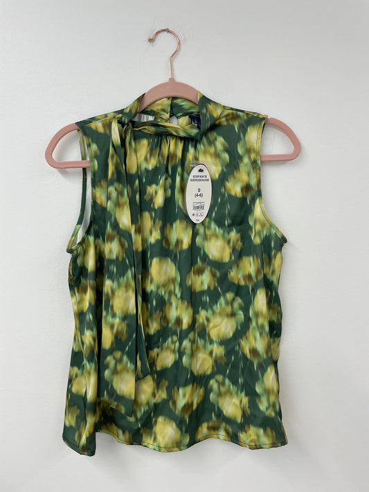 Scoop bow tie sleeveless blouse Size S / NWT