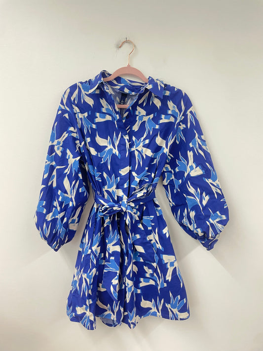 Scoop puffed long sleeve swing tie mini dress Size S / EUC